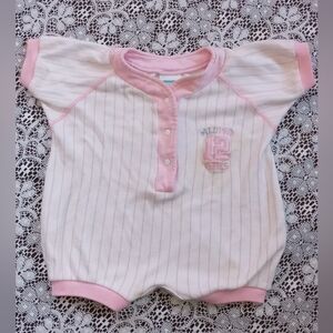 LITTLE ME TODDLER GIRLS ALL PRO 12 BODYSUIT - PINK/WHITE SZ 24 MOS
